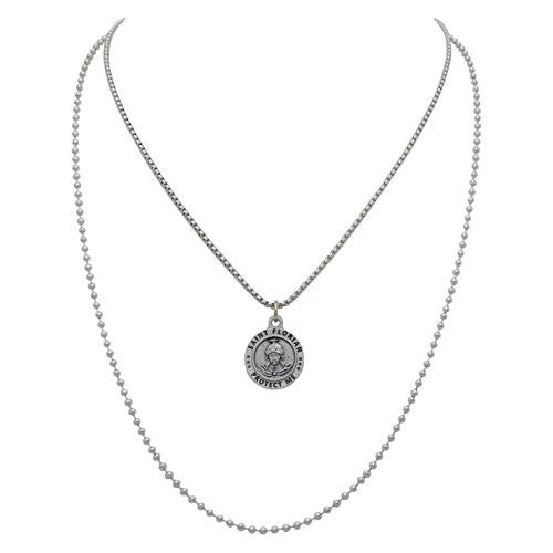 St Florian Pendant Necklace "Patron Saint of Firefighters"