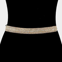 Gold Color Elegant Crystal Rhinestone Bridal Sash