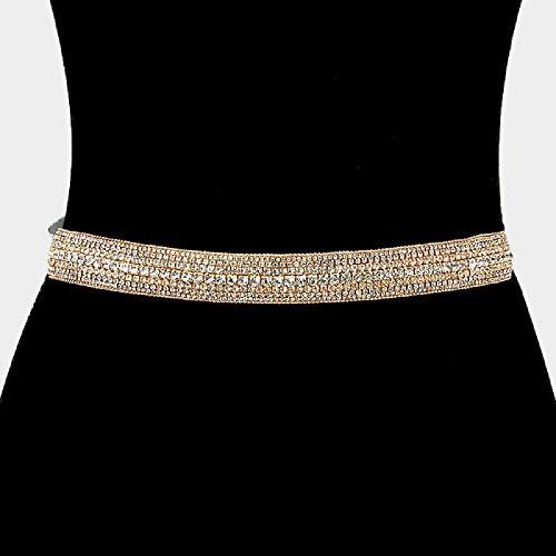 Gold Color Elegant Crystal Rhinestone Bridal Sash