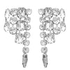 Stunning Statement Waterfall Design Crystal Rhinestone Hypoallergenic Post Earrings, 3.25" (Clear Crystal Silver Tone)