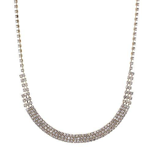 Rhinestone Strand U Shaped Bar Necklace
