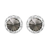 Timeless Classic Hypoallergenic Post Back Halo Earrings Made With Swarovski Crystals, 15mm-20mm (15mm, Black Diamond Crystal Silver Tone)