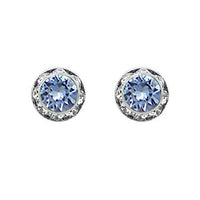 Stunning And Colorful Hypoallergenic Post Back Stud Birthstone Earrings Made With Swarovski Crystals Birthday Gift Set, 8mm(December)