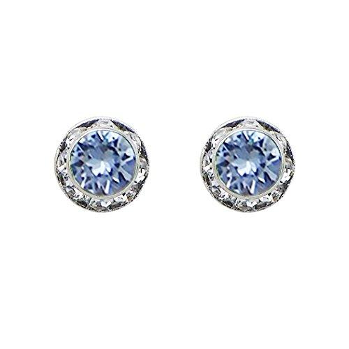 Stunning And Colorful Hypoallergenic Post Back Stud Birthstone Earrings Made With Swarovski Crystals Birthday Gift Set, 8mm(December)