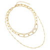 Chic Polished Multi-Strand Metal Links Chain Necklace, 21"+3" Extender (Gold Tone)