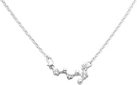 Dainty Sterling Silver Cable Chain With Zodiac Constellation Celestial Stars Astrology Pendant Necklace Gift Set, 16"+2" Extender (Scorpio Oct.23-Nov.22)