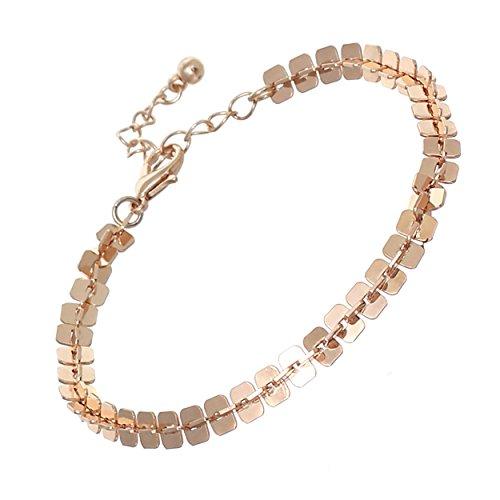 Gold color Adjustable Size Chain Strand Bracelet