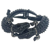 Stunning Pave Crystal Double Alligator Hinged Wrap Bracelet, 2.25"