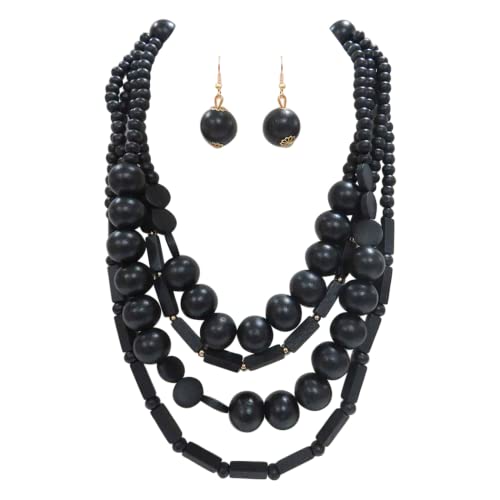 Homespun Stylist-Black Necklace-Wood-Paparazzi Accessories