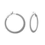 Rosemarie Collections Hypoallergenic Twisted Hoop Earrings 40mm (Silver)