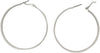 Chic Stainless Steel With Matte Finish Side Silhouette Modern Flat Hoop Earrings With Hypoallergenic Omega Post Backs (40mm, Silver Plated)