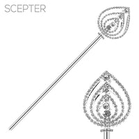 Rosemarie Collections Stunning And Magical Crystal Rhinestone Royal Scepter Fairy Princess Costume Wands (Triple Arrow Silver Tone 15.5")