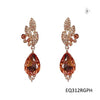 Elegant Glass Crystal Teardrop Pave Rhinestone Statement Drop Post Back Earrings, 2" (Peach Crystal Rose Gold Tone)