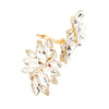 Rosemarie Collections Women's Crystal Marquis Leaf Cluster Statement Clip On Earrings, 1.87" (Clear Crystal Gold Tone)