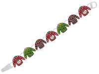 Colorful Enamel Christmas Charms Holiday Magnetic Clasp Bracelet, 7" (Ugly Christmas Sweater)