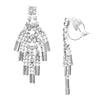 Stunning Art Deco Crystal Fringe And Silver Tone Bead Clip On Style Earrings, 1.5"