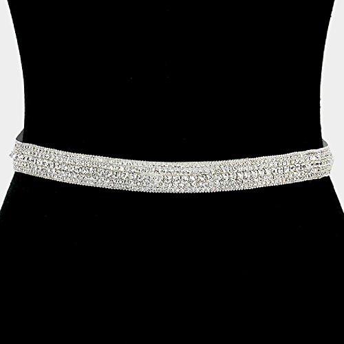 Silver Color Elegant Crystal Rhinestone Bridal Sash