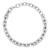 Stunning Matte Metal Chunky Cable Chain Bracelet, 7.5"+2" Extender Silver