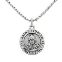 St Florian Pendant Necklace "Patron Saint of Firefighters"