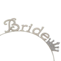 Bachelorette Party Bride With Crystal Rhinestone Crown Tiara Headband (Silver Tone)