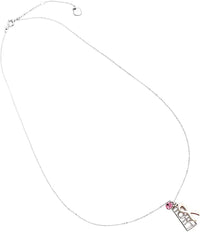 Inspirational Breast Cancer Awareness Pink Ribbon Faith And Crystal Rhinestone Charm Necklace, 18"+2" Extender