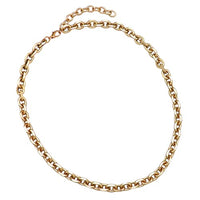 Stunning Matte Metal Chunky Cable Link Necklace Chain, 20"+3" Extender (Gold Tone)