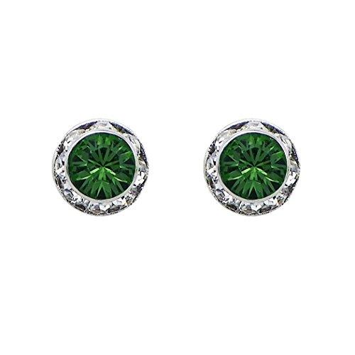 Stunning And Colorful Hypoallergenic Post Back Stud Birthstone Earrings Made With Swarovski Crystals Birthday Gift Set, 8mm (May)