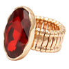 Rosemarie & Jubalee Women's Statement Oval Crystal Stretch Cocktail Ring (Red Crystal Gold Tone)