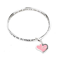 Mother "If I Could Give You Diamonds" Twist Bangle Dangle Charm Bracelet