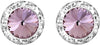 Timeless Classic Hypoallergenic Post Back Halo Earrings Made With Swarovski Crystals, 15mm-20mm (15mm, Light Amethyst Purple Silver Tone)