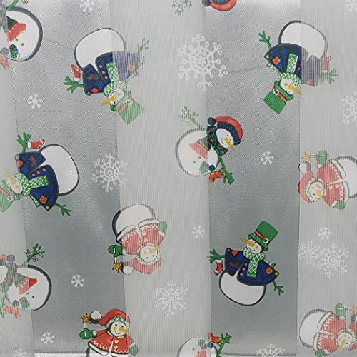 Christmas Holiday Fun Snowman Print Lightweight Fashion Scarf, 60" (Silver)