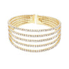 5 Strand Rhinestone Statement Bracelet (Gold)