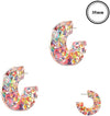 Colorful Glitter Confetti Filled Chunky Resin Hoop Hypoallergenic Post Back Earrings, 1.5"