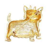 Pawsome Westie Gold Tone Enamel Puppy Dog Brooch, 1.5"