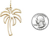 Fun Gold Tone Palm Tree Outline Dangle Earrings, 2"