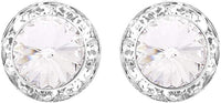 Timeless Classic Hypoallergenic Post Back Halo Earrings Made With Swarovski Crystals, 15mm-20mm (15mm, Clear Crystal Silver Tone)