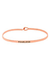 Thin Hook Bangle Bracelet Rose Gold Color "Fearless"