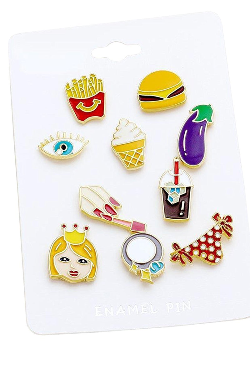 Girly Theme Enamel Princess Pin Set