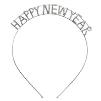 Sparkly Rhinestone New Year's Tiara Headband (Happy New Year-Crystal)