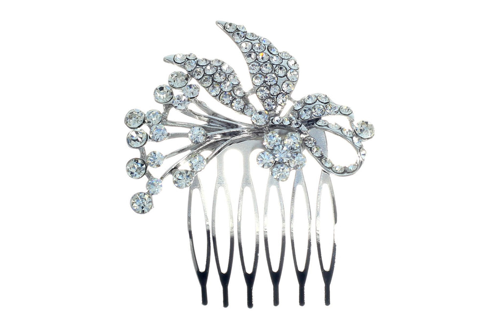 Headpiece Glass Crystal Ribbon Design Hair Comb