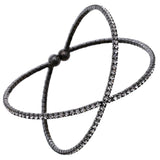 Crystal Rhinestone Criss Cross Cuff Bracelet, 2.5