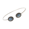 Western Oval Concho Style With Natural Semi Precious Turquoise Howlite Stone Cuff Bracelet,