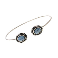 Western Oval Concho Style With Natural Semi Precious Turquoise Howlite Stone Cuff Bracelet,
