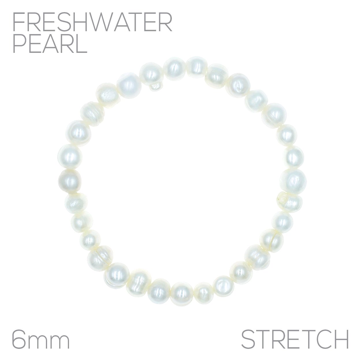 High Luster 6mm Freshwater Pearl Stretch Bracelet, 2.25"