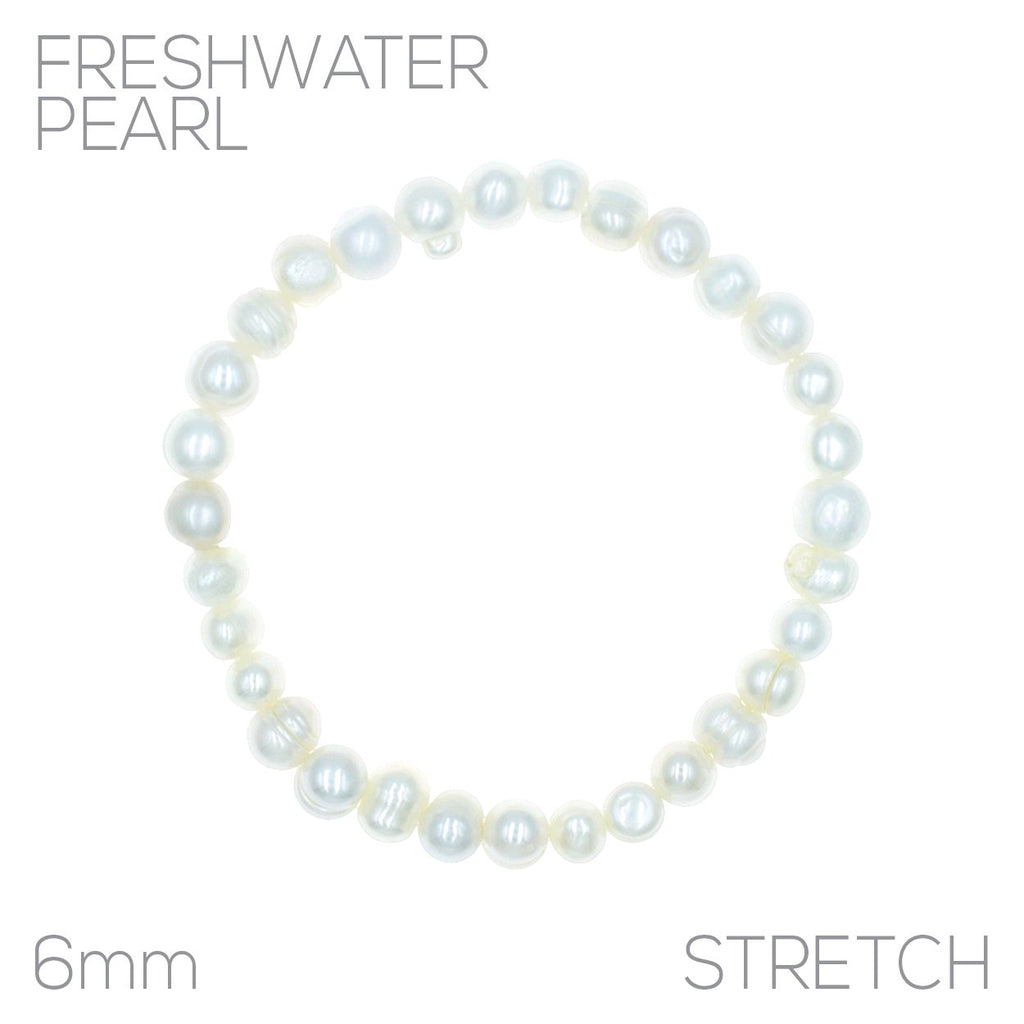 High Luster 6mm Freshwater Pearl Stretch Bracelet, 2.25"