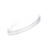 Sparkly 4mm Faceted Glass Crystal Bead Set of 2 Stretch Bracelets, 2.5" (Clear Crystal)