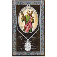 Religious Saint Medal Pendant Necklace 24" (St Andrew)
