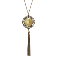 Gold Metal Chain Tassel Decorative Pendant Necklace