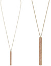 Vertical Bar Pendant Extra Long Statement Necklace (Pink)