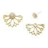 Rhinestone Flower Ear Jacket Post Earrings